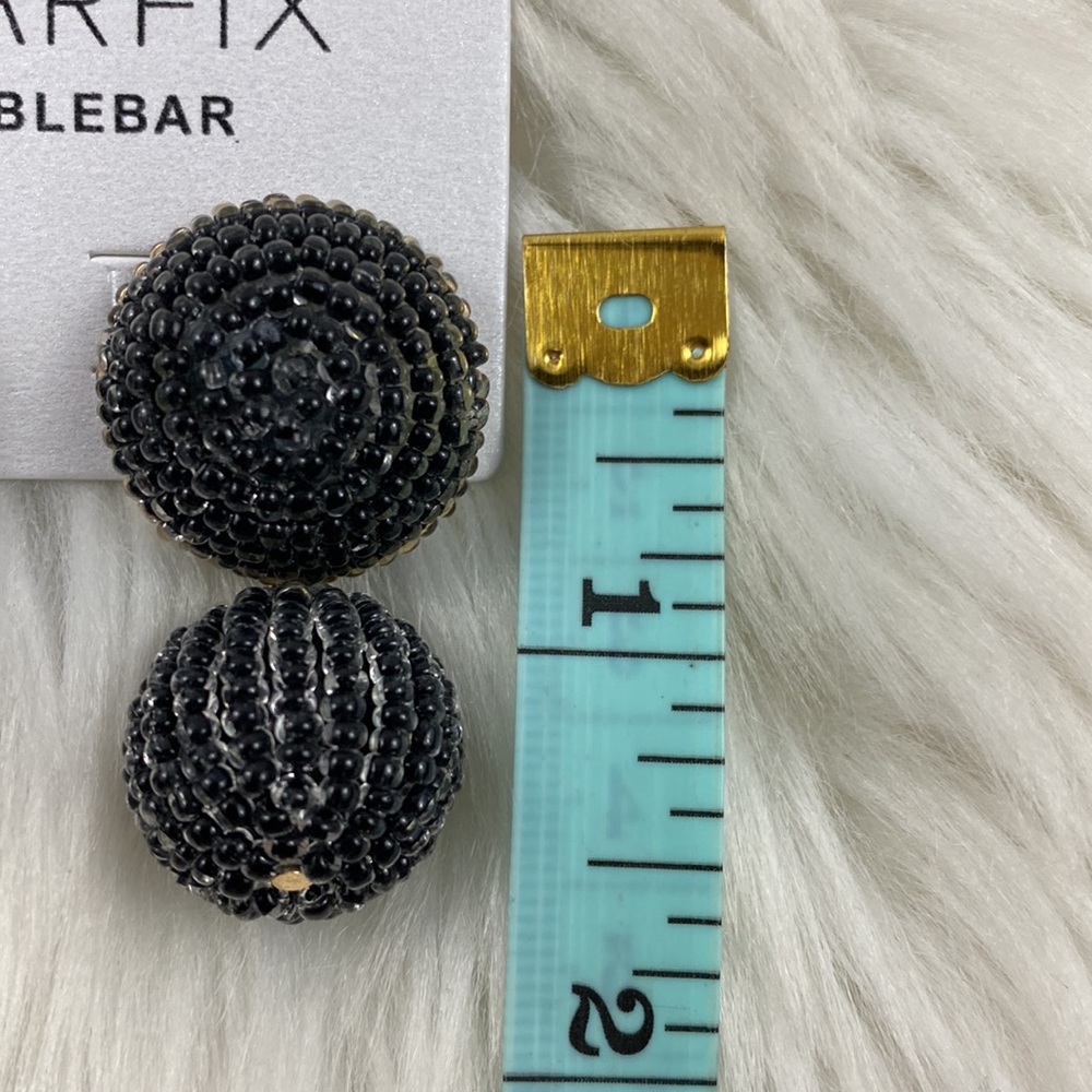 4/$20 SugarFix by BaubleBar Black Pearlescent Beaded Ball Drop Earrings - Picture 5 of 5